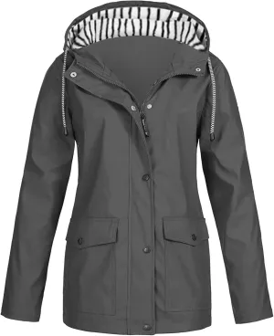 OIOLOYJM Yellow Rain Jacket Womens Waterproof with Hood Rain Coat with Hood Women Plus Size Winter Coats for Women Raincoats