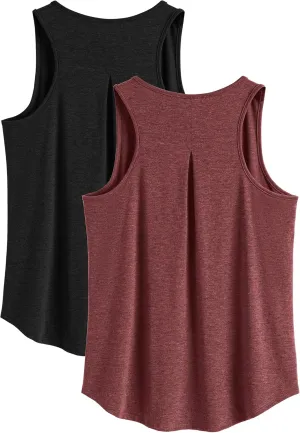PINSPARK Workout Tops for Women Racerback Tank Top Pack Sleeveless Athletic Running Tops Loose Gym Shirt Quick Dry Yoga Tank