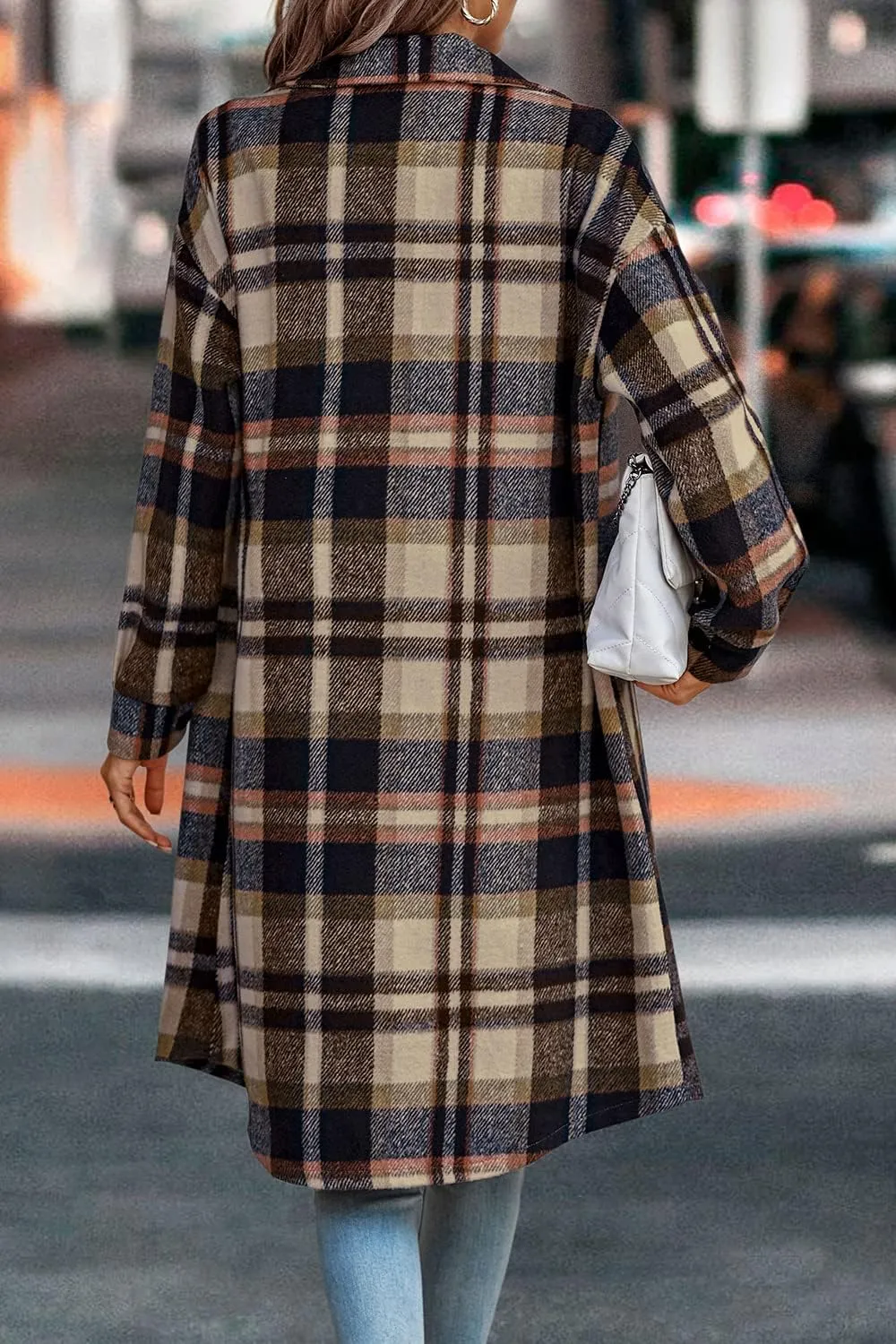PRETTYGARDEN Women's Plaid Shacket 2025 Long Sleeve Button Up Flannel Shirt Winter Tartan Jacket Woolen Coats