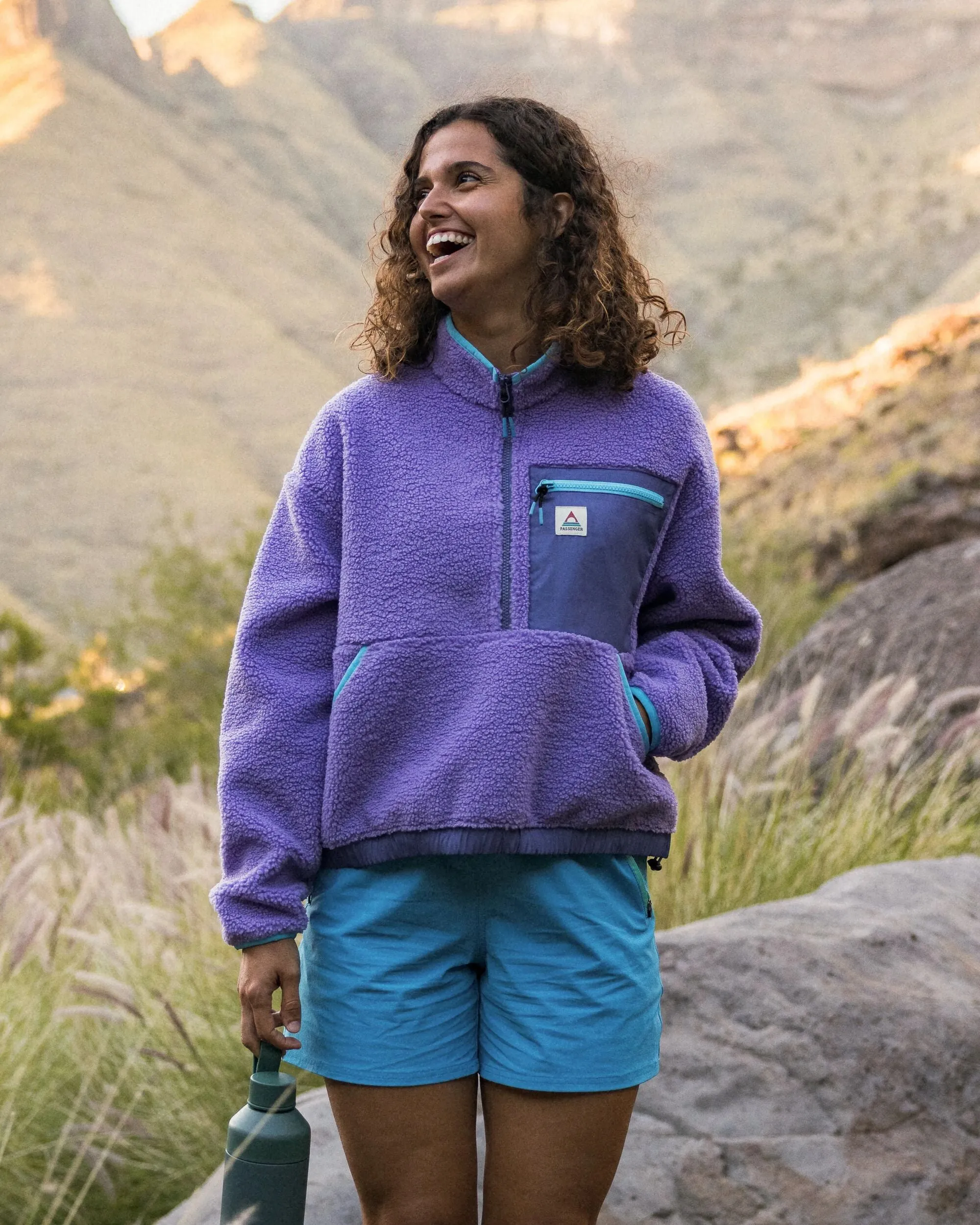 Ravi Recycled Sherpa Fleece - Retro Purple