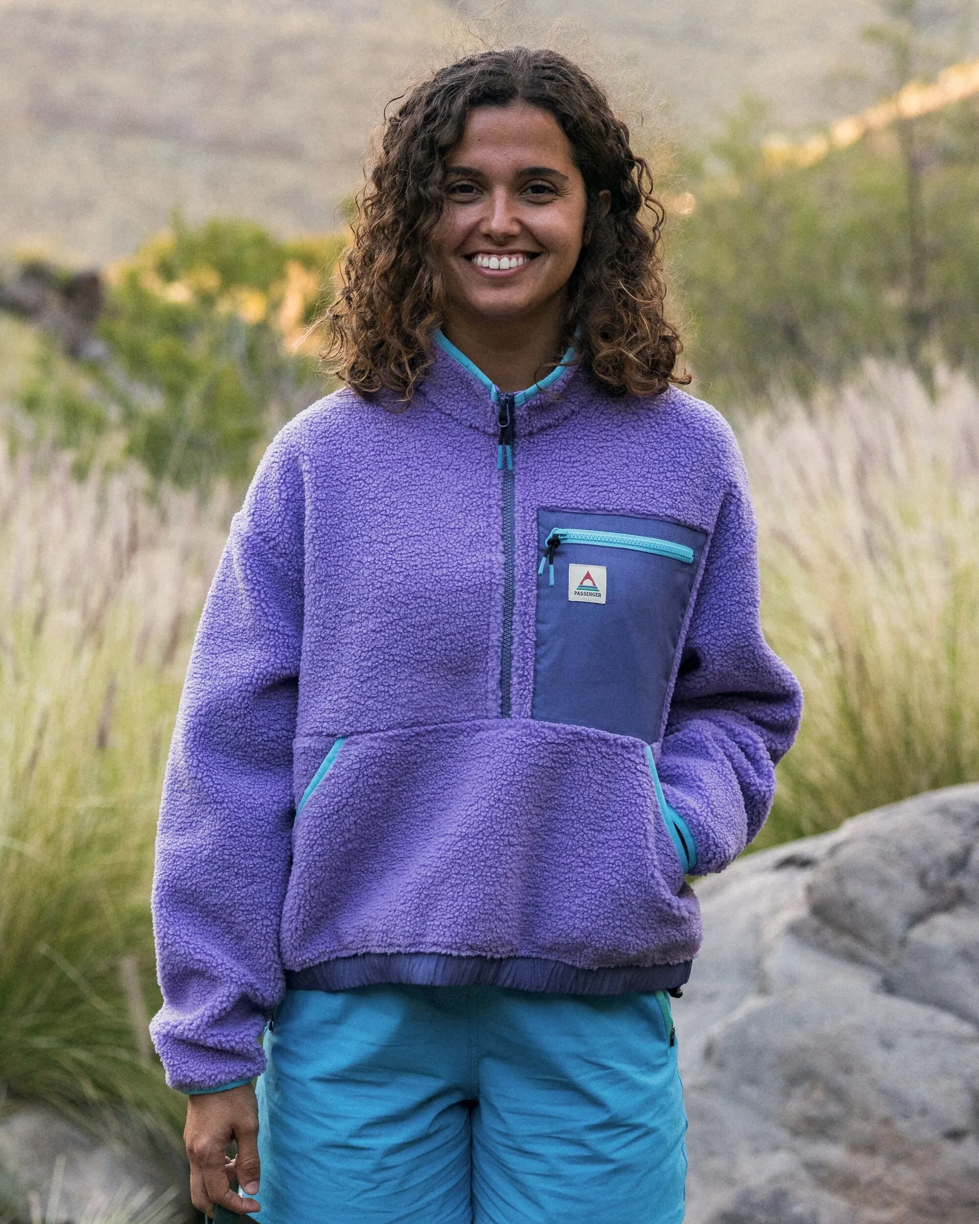 Ravi Recycled Sherpa Fleece - Retro Purple