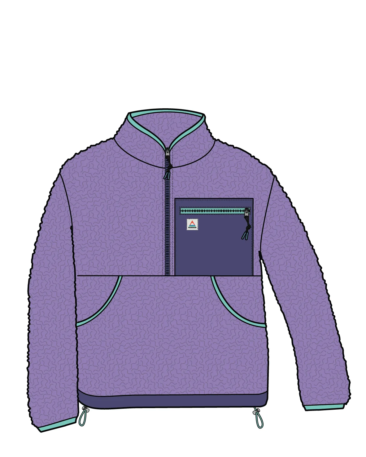 Ravi Recycled Sherpa Fleece - Retro Purple