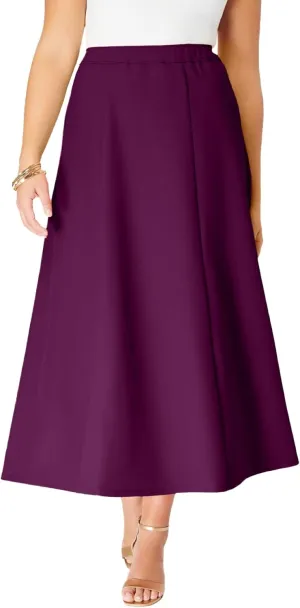 Roaman's Women's Plus Size Bend Over A Line Skirt