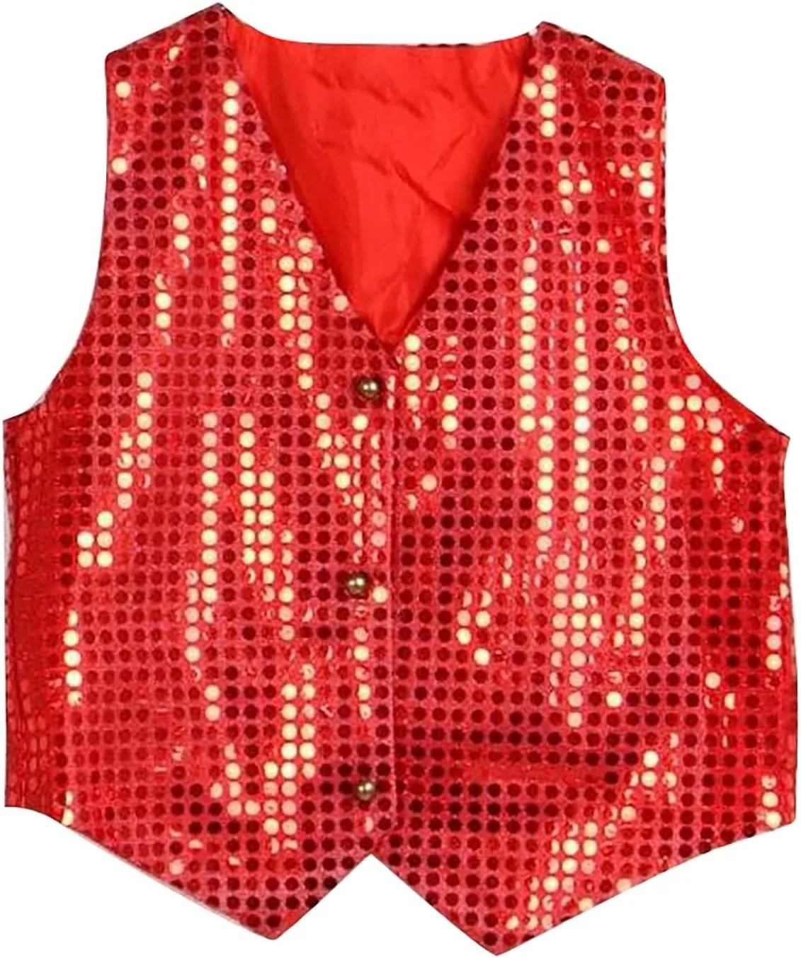 Sequin Vest Kids Plus Size Sparkly Button Up Sleeveless Cardigan Formal Glitter Jacket Party/Business Blazer Costume