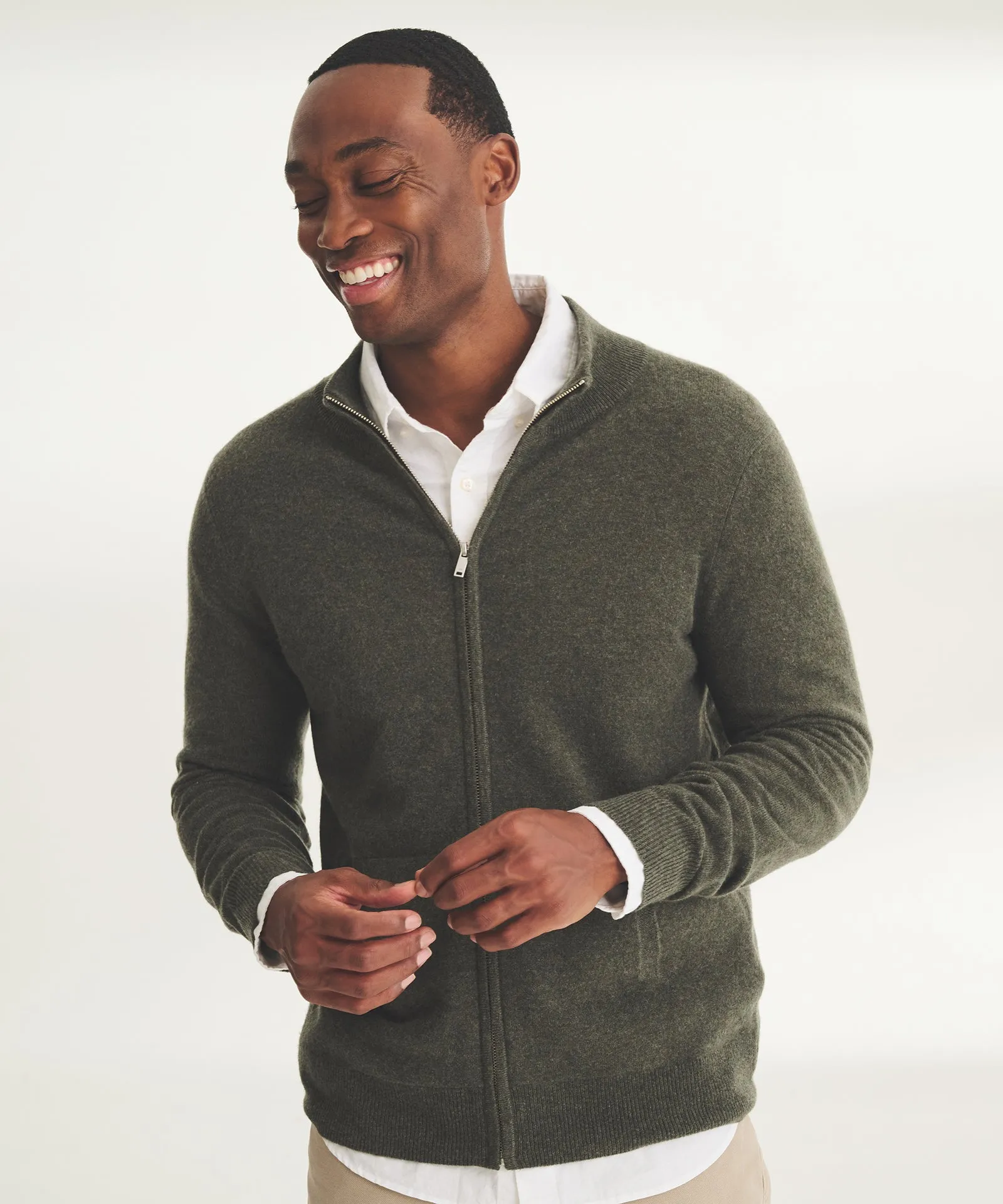 Signature Cashmere Full Zip Sweater