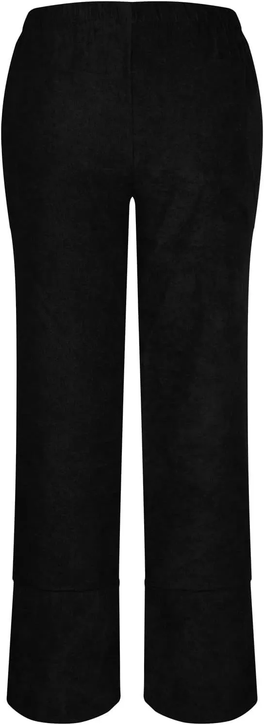 SMIDOW Womens Elastic High Waist Cotton Pants with Pockets Dressy Casual Loose Cropped Pant Comfy Lounge Trousers