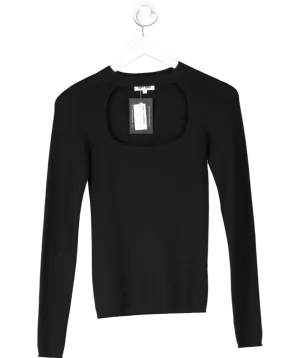 Soft Goat Black Cashmere Cut Out Top UK S