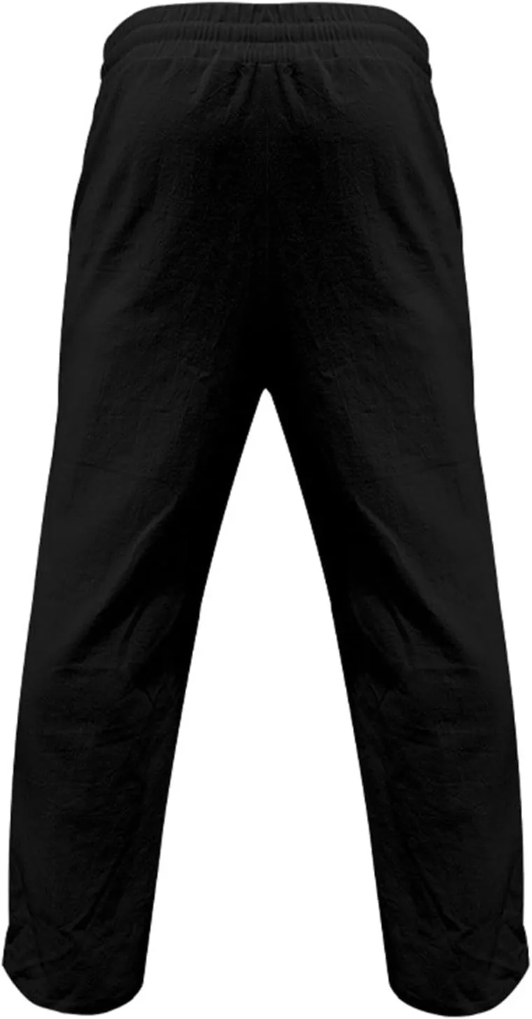 Sweatpants for Men Lounge Cargo Sports Tapered Solid Color Split Ripstop Fitted Elasticated Waist Joggers