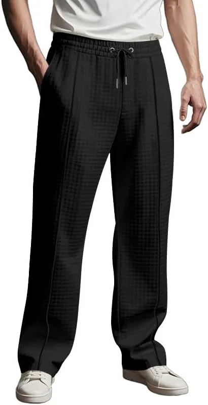 Sweatpants for Men Tapered Tactical Slacks Man Sport Elasticated Regular Elastic Waist Solid Split Leggings