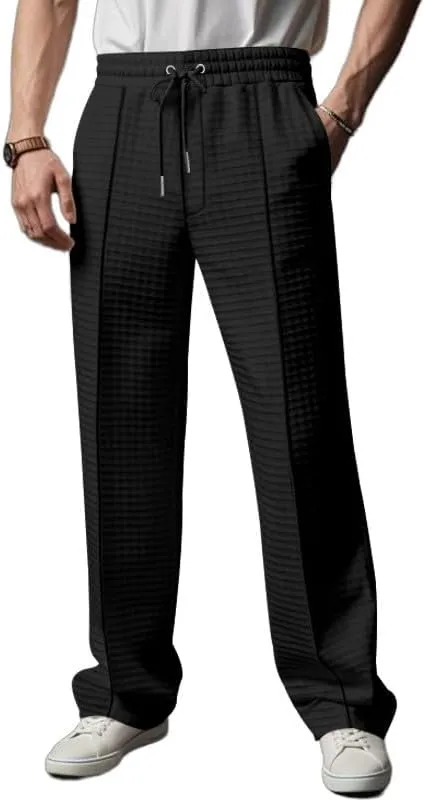 Sweatpants for Men Tapered Tactical Slacks Man Sport Elasticated Regular Elastic Waist Solid Split Leggings