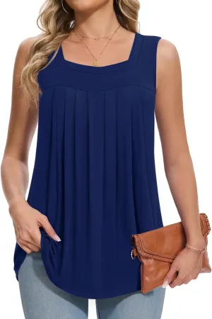 Tank Tops for Women 2025 Summer Sleeveless Tops Square Neck Loose Fit Flowy Fashion M-3XL
