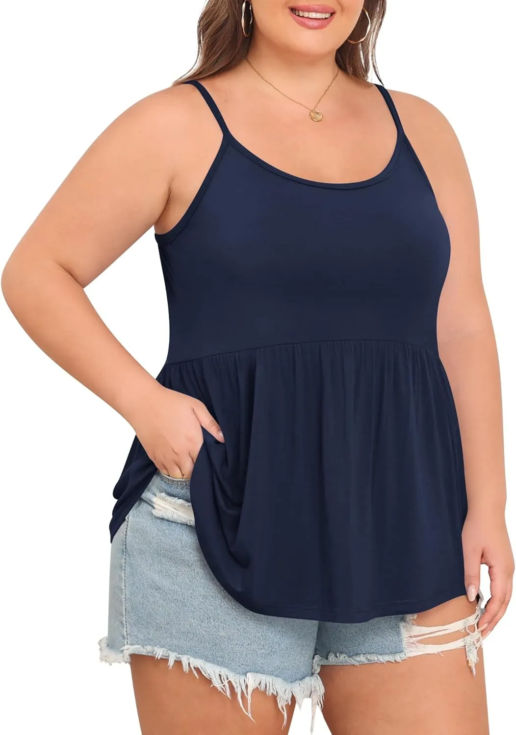 TIANZHU Plus Size Tank Tops for Women Loose Flowy Camisoles 2024 Summer Shirt