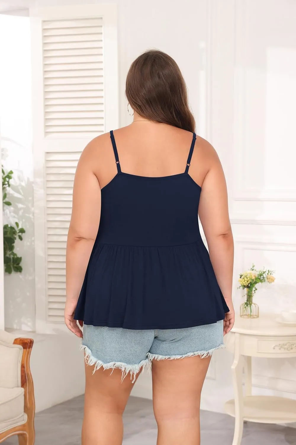 TIANZHU Plus Size Tank Tops for Women Loose Flowy Camisoles 2024 Summer Shirt