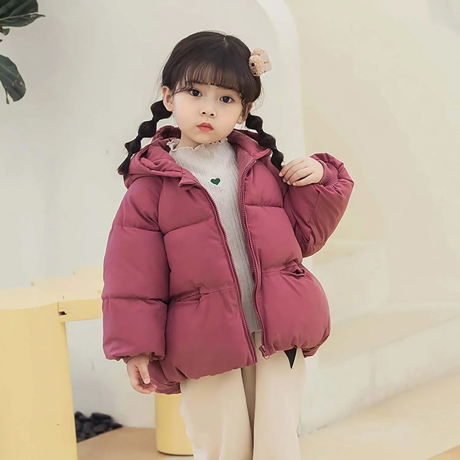 Toddler Girl Coat Kids Toddler Baby Girls Boys Winter Warm Thick Solid Cotton Long Sleeve Padded Jacket Coat