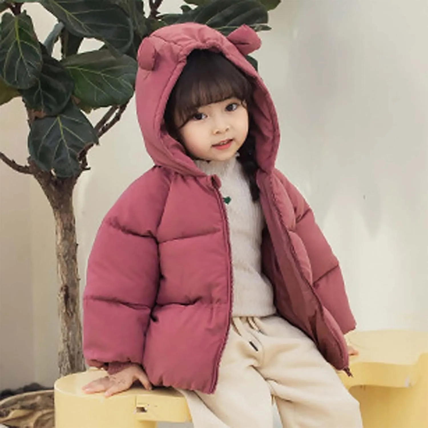 Toddler Girl Coat Kids Toddler Baby Girls Boys Winter Warm Thick Solid Cotton Long Sleeve Padded Jacket Coat
