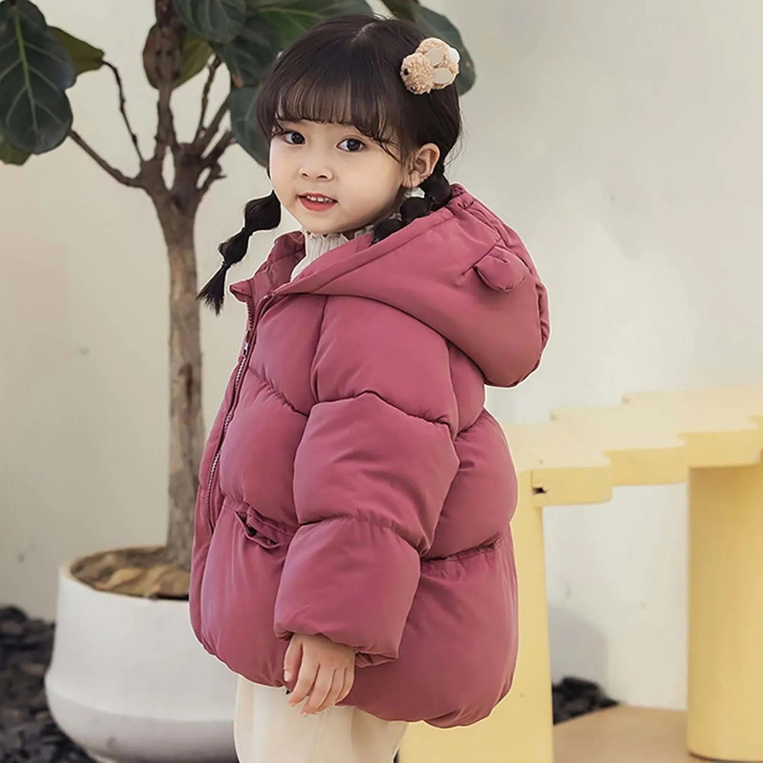 Toddler Girl Coat Kids Toddler Baby Girls Boys Winter Warm Thick Solid Cotton Long Sleeve Padded Jacket Coat