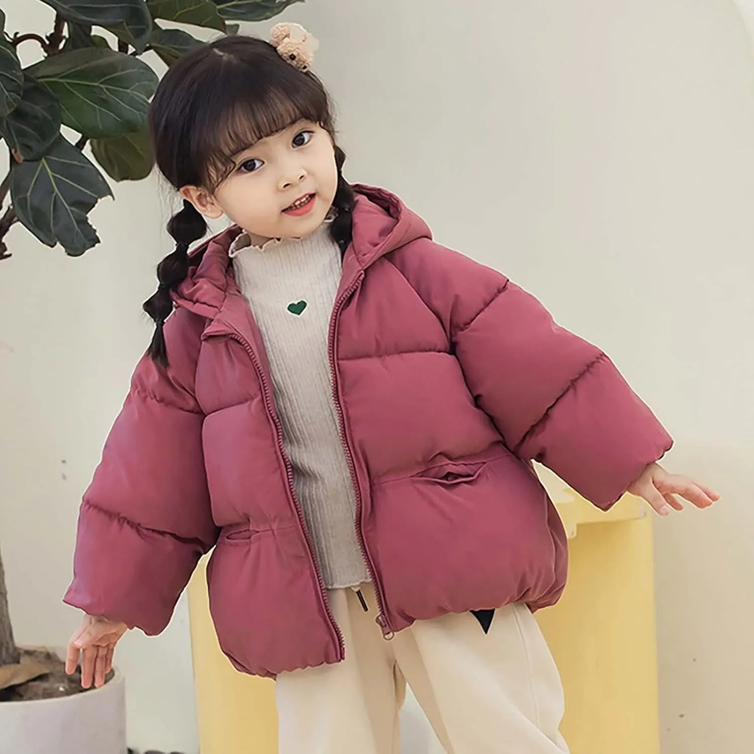 Toddler Girl Coat Kids Toddler Baby Girls Boys Winter Warm Thick Solid Cotton Long Sleeve Padded Jacket Coat