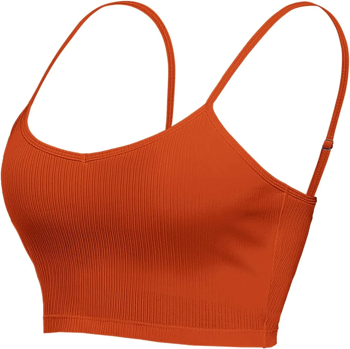 V FOR CITY Women's Crop Tank with Shelf Bra Adjustable Spaghetti Strap Cotton Cami Shirts