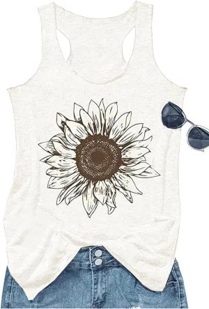 Vintage Mandala Graphic Tank Tops for Women Summer Beach Graphic Loose Tanks Vest USA Flag Vacation Racerback Tank Cami