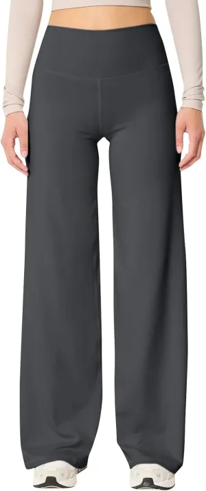 Wide Leg Yoga Pants for Woman Stretch High Waist Workout Palazzo Pants Comfy Loose Lounge Casual Trousers with Pocket