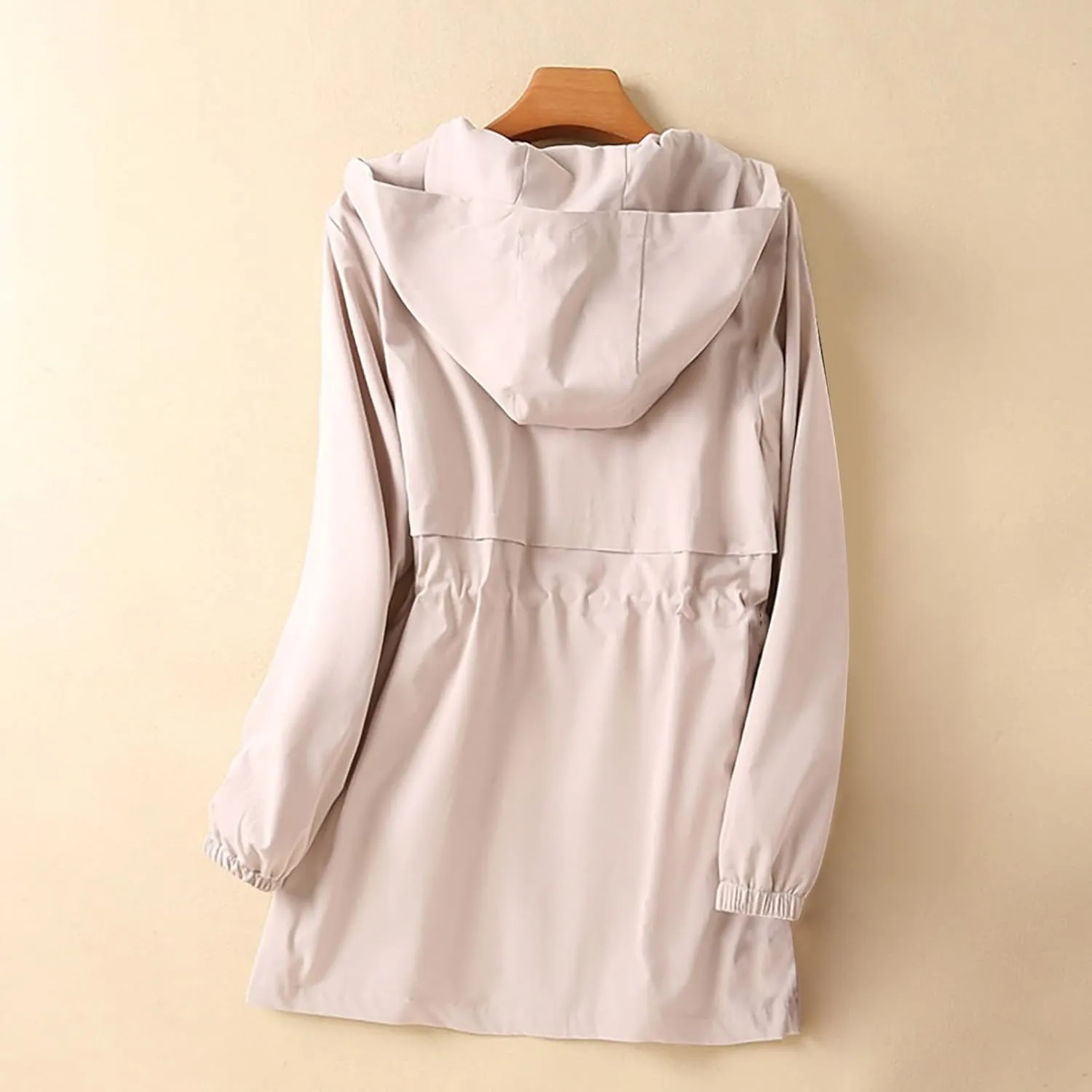 Windbreaker Jackets for Women Windproof Plus Size Casual Hoodie Coat Waterproof Trench Hiking Outdoor Raincoat