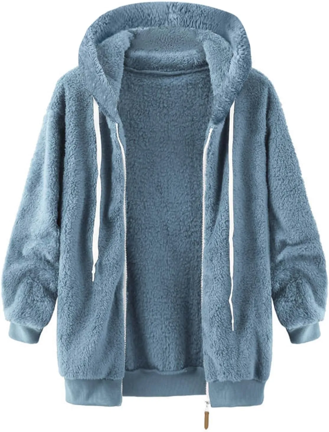 Winter Coats for Women Oversized Fuzzy Fleece Jacket Faux Fur Cardigan Coat Outwear Warm Teddy Coat Long Sleeve Hoodie