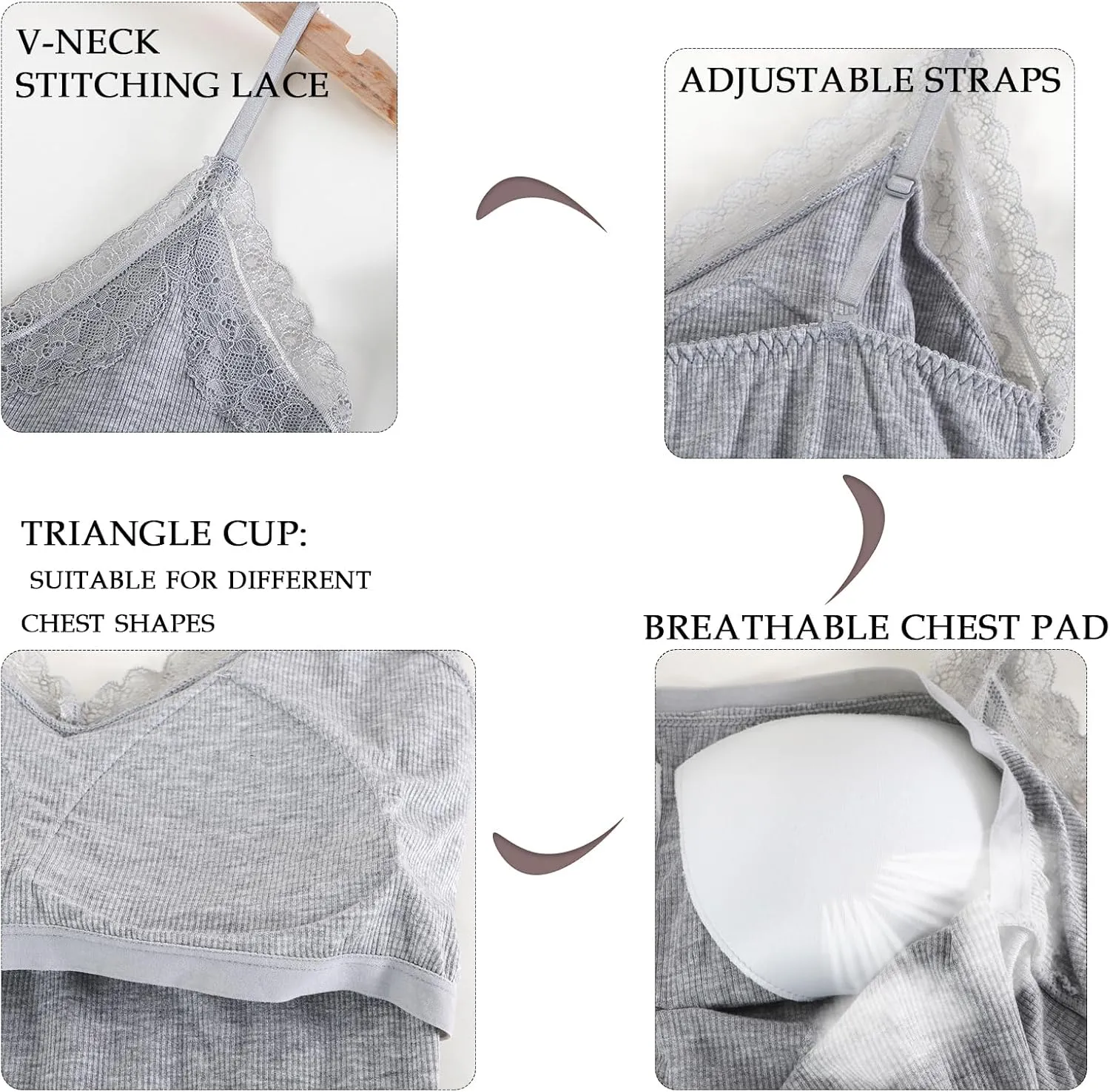 Women's Camisole Tops Built in Padded Bra Adjustable Spaghetti Strap Tank Top V Neck Sleeveless Blouse for Wear Home