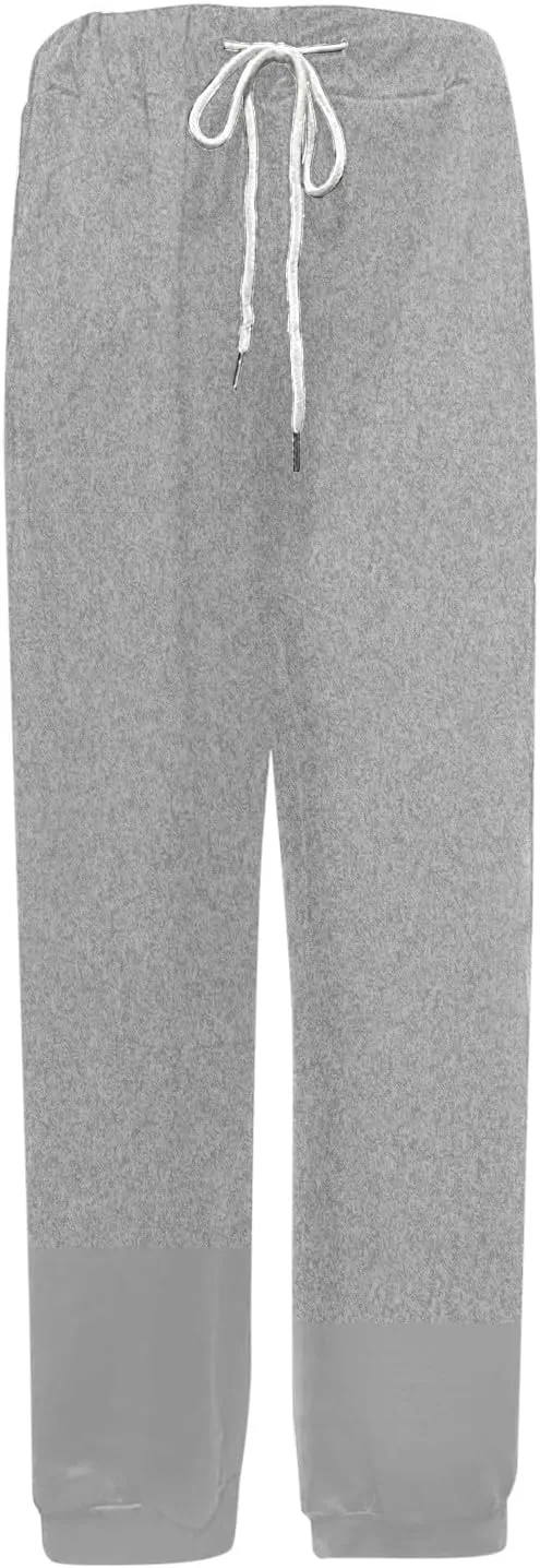 Women's Cinch Bottom Casual Pants Trendy Elastic High Waist Drawtring Summer Pants Lightweight Comfy Loose Trousers