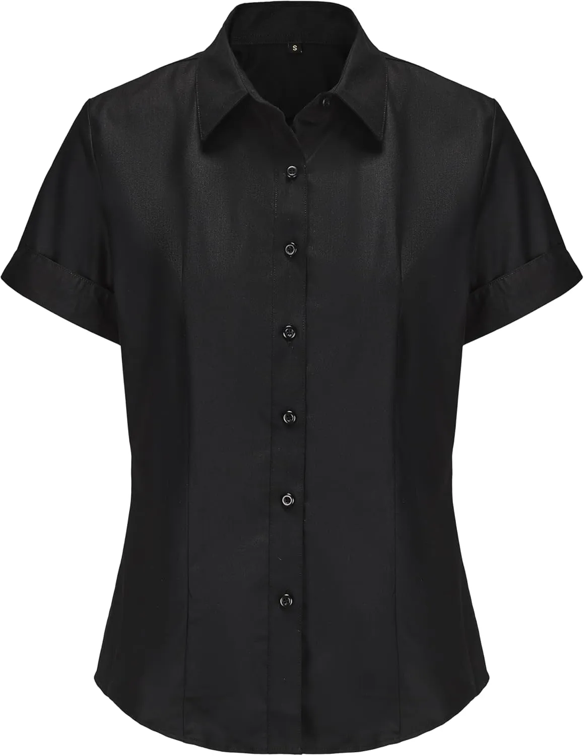 Womens Classic Fit Dress Shirt, White Button Down Shirt for Women, Wrinkle Free Collared Blouse, Dressy Casual Work Tops