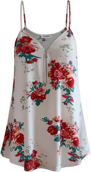 Womens Cute V Neck Sleeveless Tank Tops