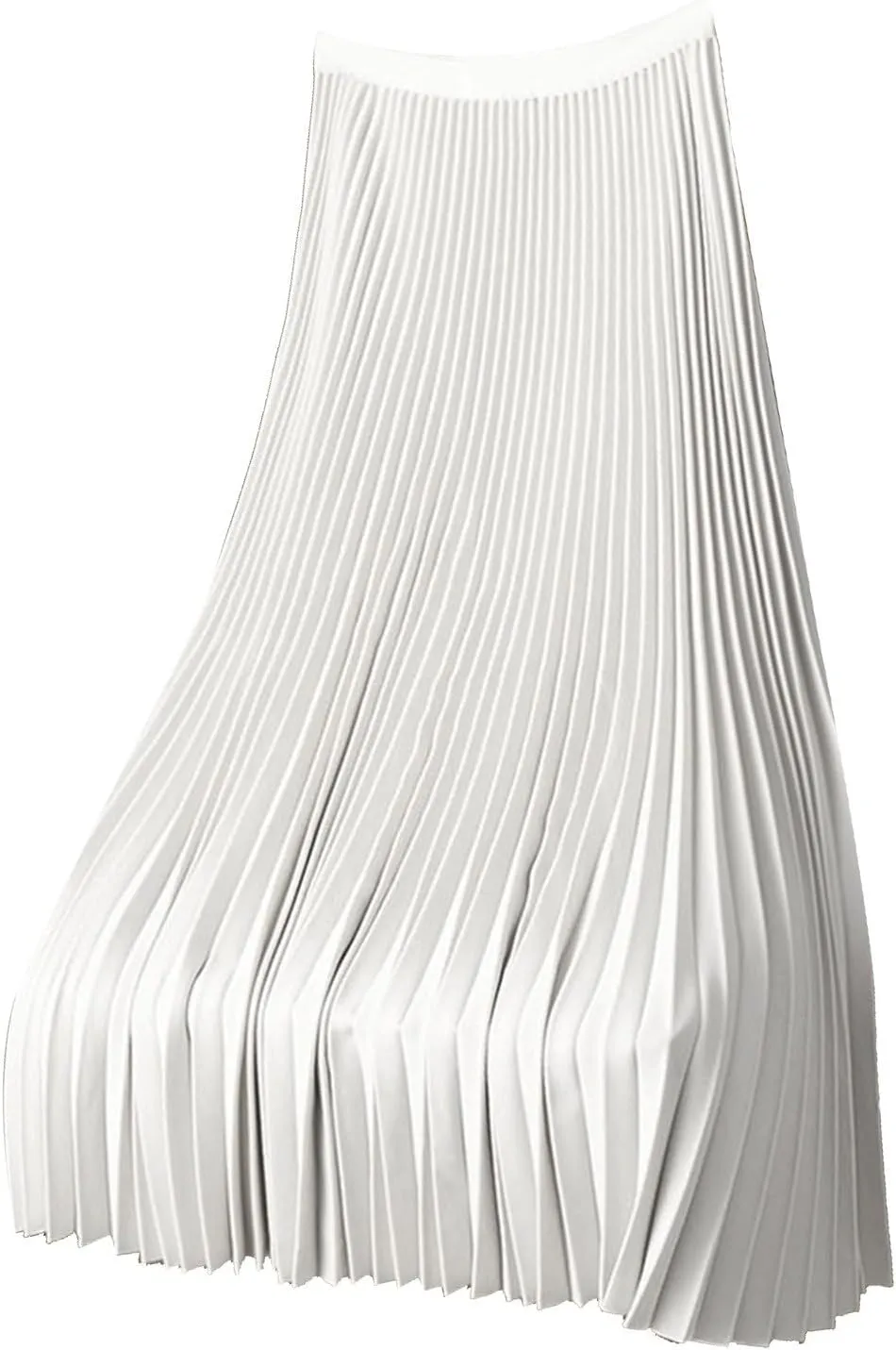 Women's Flowy Long Skirt Casual Satin Fashion Outfits Dresses Pleated A-Line Plus Size Swing Flare Midi Skirt