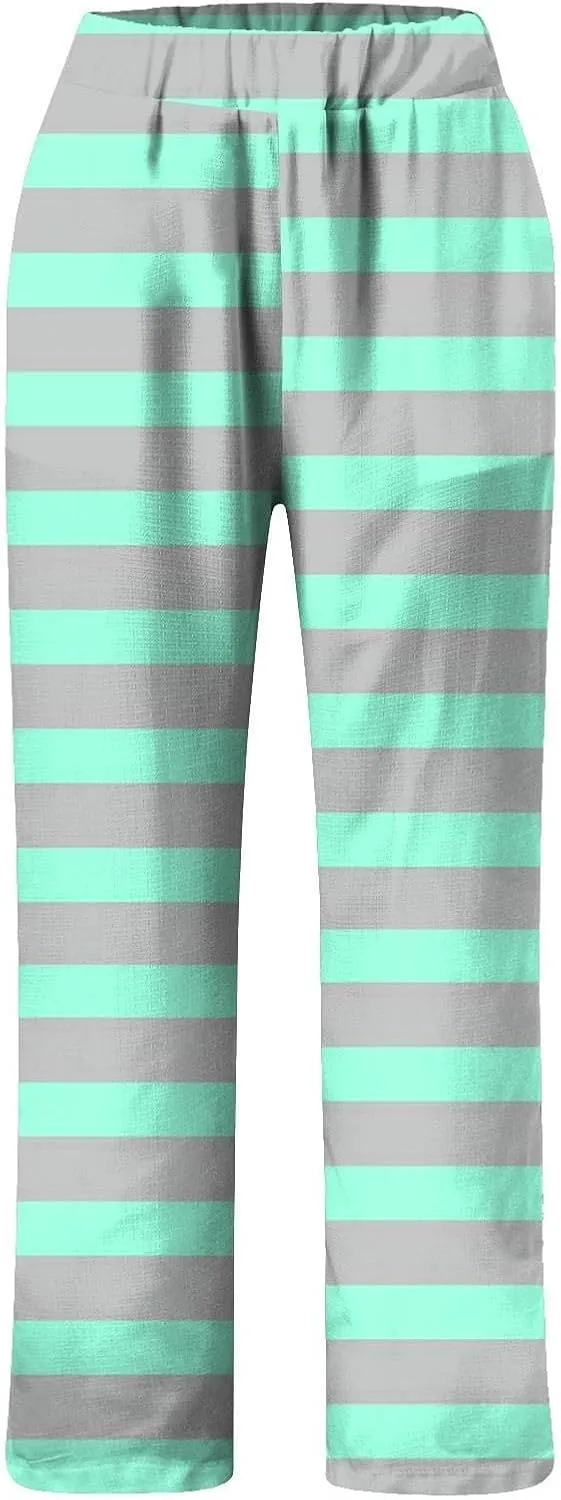 Womens Linen Cropped Pants with Pockets Casual Loose High Waist Drawstring Trousers Summer Lace Stitching Beach Pants