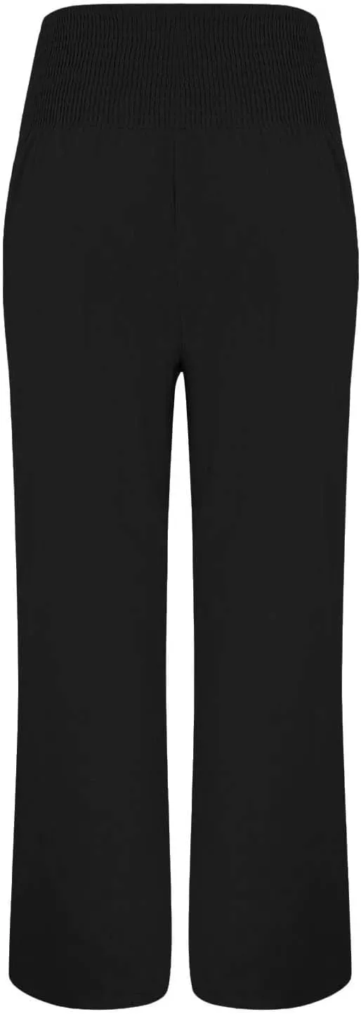 Women's Linen Palazzo Pants Wide Leg Pants Summer Flowy High Waisted Palazzo Flowy Wide Leg Beach Pants with Pockets