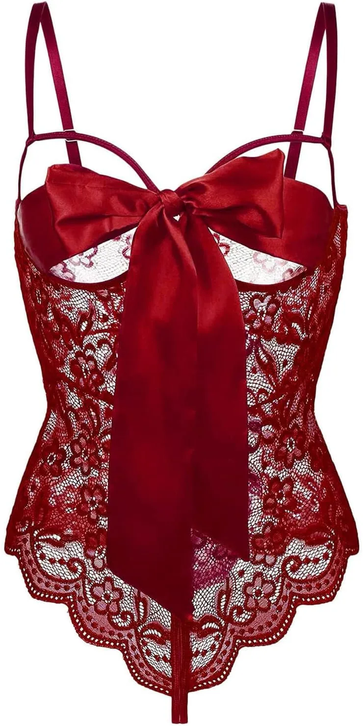 Womens Lingerie Sets Sexy Teddy Babydoll 2 Pieces Set 2 Piece Set Adjustable Strappy Bobystocking Nightwear Outfits