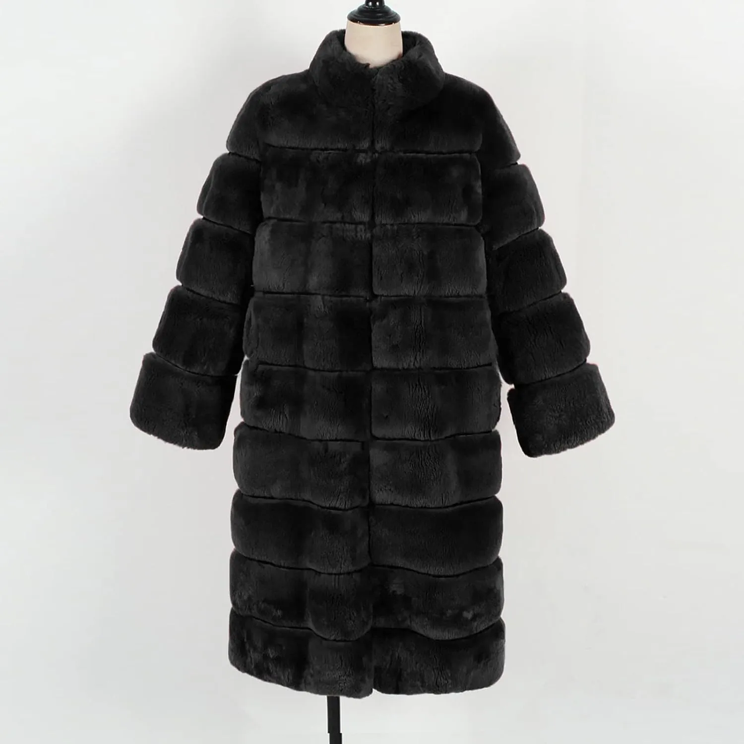 Womens Luxury Faux Fur Coats Winter Long Cardigan Vintage Fuzzy Warm Jacket Oversized Soft Solid Open Front Overcoat
