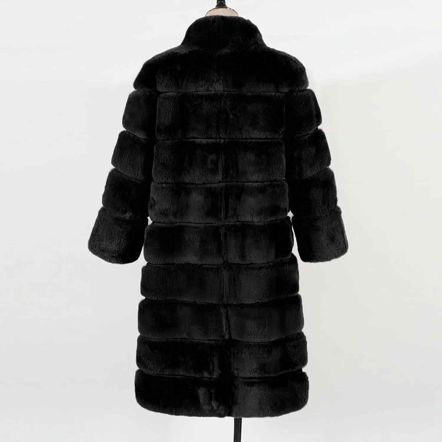 Womens Luxury Faux Fur Coats Winter Long Cardigan Vintage Fuzzy Warm Jacket Oversized Soft Solid Open Front Overcoat