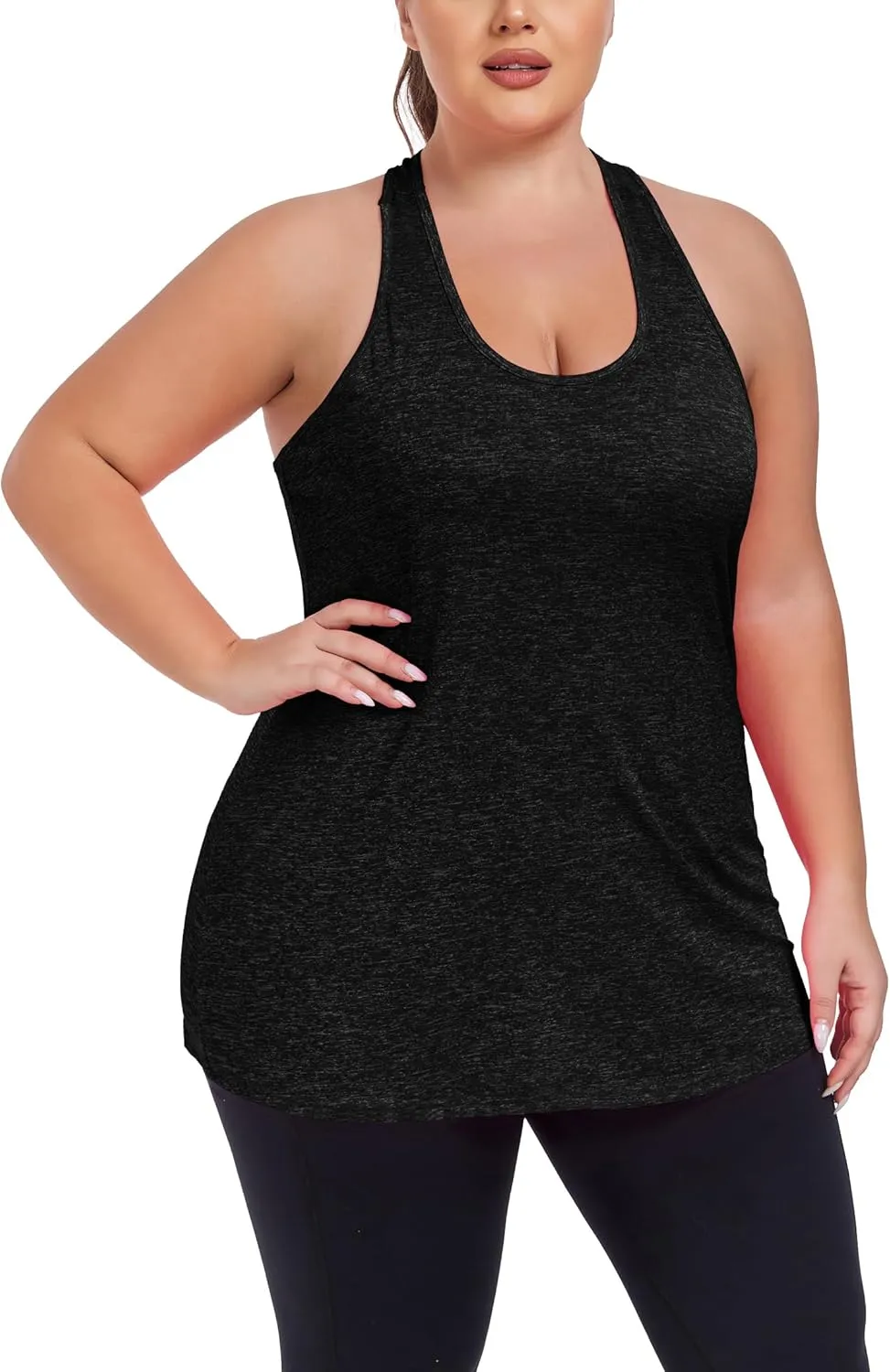 Women's Plus Size Athletic Tank Tops Cross Backless Racerback Workout Yoga Running Sleevelss Shirts