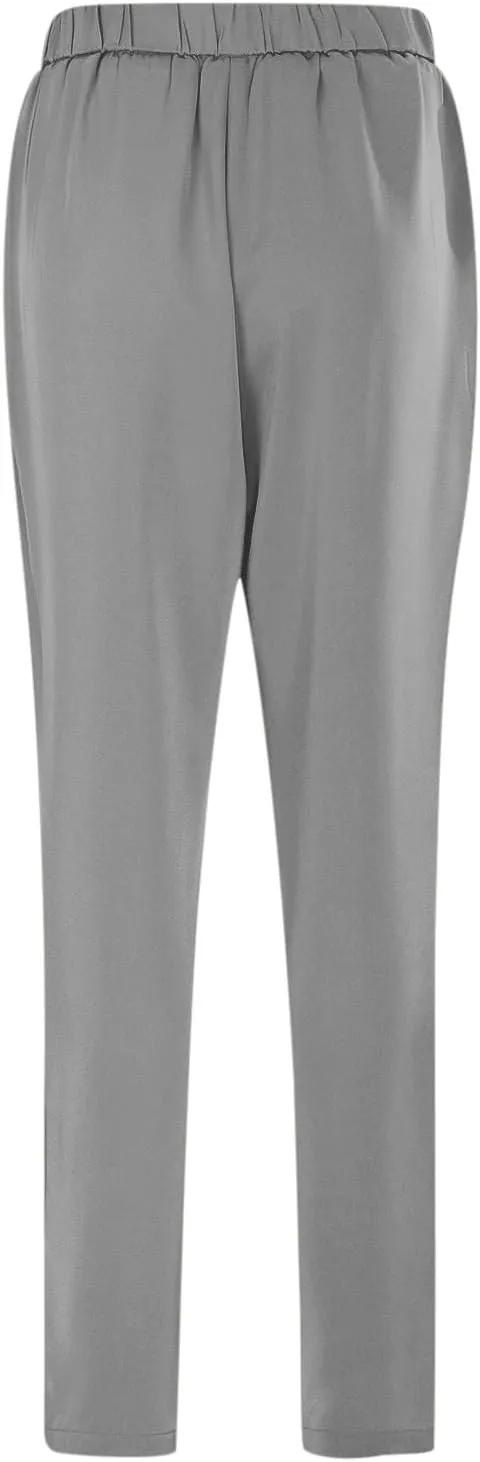 Women's Satin High Waist Pants Casual Pleated Loose Business Trousers Straight Leg Office Slacks Pants with Pockets