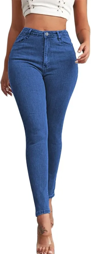 Women's Stretchy Skinny Jeans High Waisted Slim-Fit Butt Lifting Jeggings Sexy Comfy Plus Size Long Denim Pencil Pant