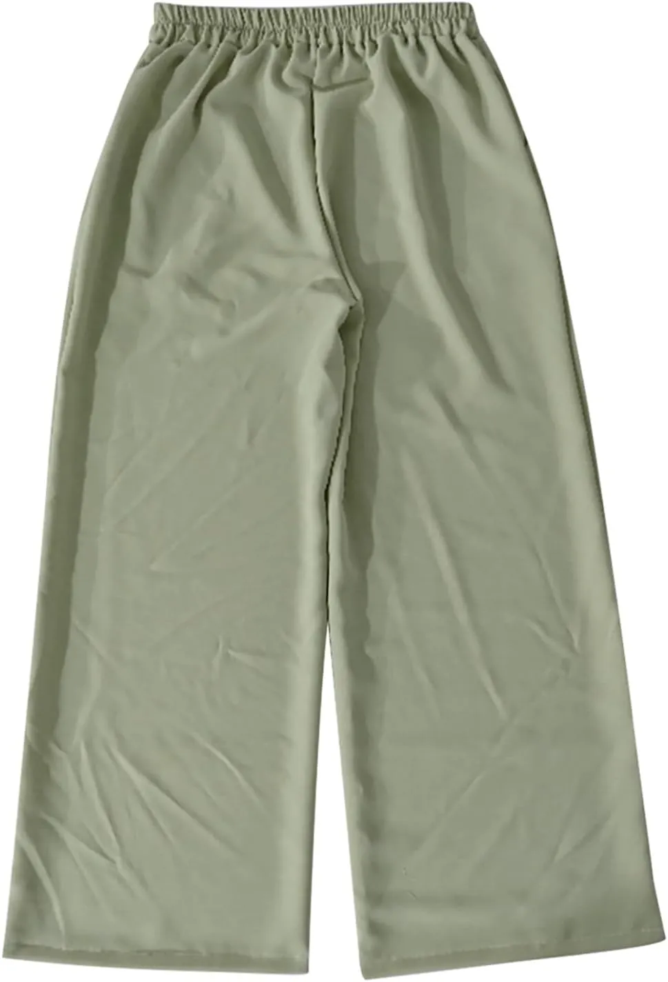 Women's Wide Leg Work Pants High Waist Elastic Dress Lightweight Palazzo Pant Business Casual Trousers with Pockets