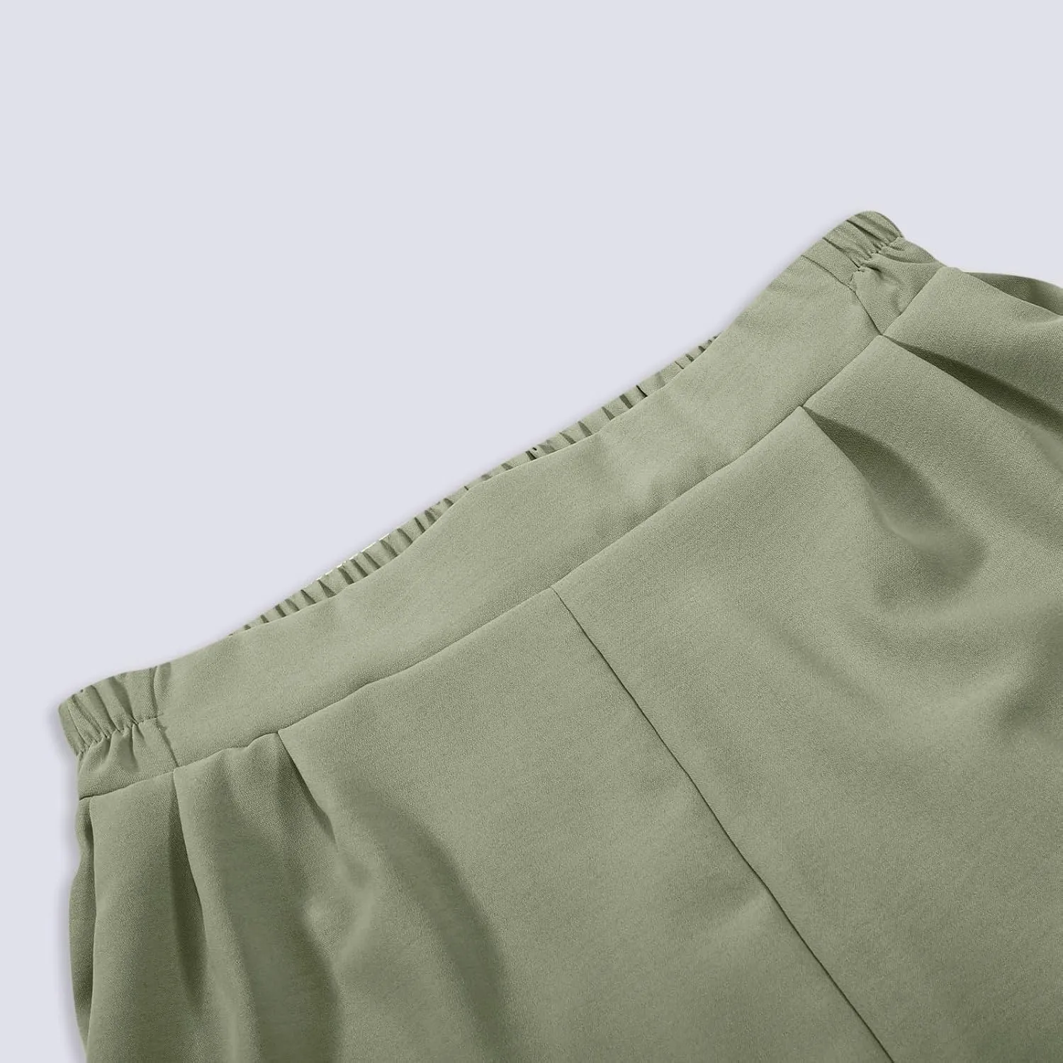 Women's Wide Leg Work Pants High Waist Elastic Dress Lightweight Palazzo Pant Business Casual Trousers with Pockets