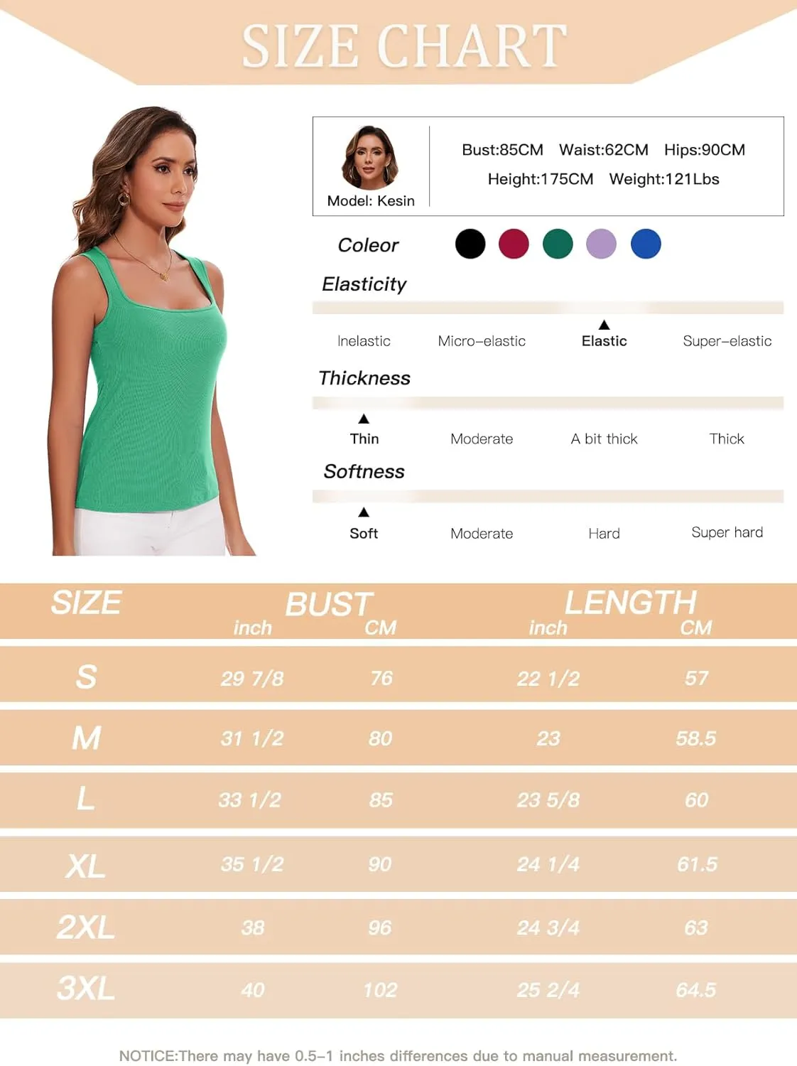 Womne Ribbed Tank Top with Sewn in Built in Bra Cup Sleevless Form Fitting Push Up Padded Bra Cami Shirt Basic Knit Tee S-3XL