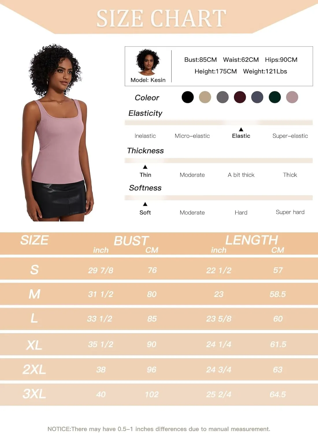 Womne Ribbed Tank Top with Sewn in Built in Bra Cup Sleevless Form Fitting Push Up Padded Bra Cami Shirt Basic Knit Tee S-3XL