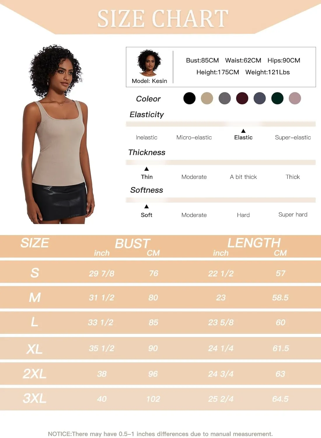 Womne Ribbed Tank Top with Sewn in Built in Bra Cup Sleevless Form Fitting Push Up Padded Bra Cami Shirt Basic Knit Tee S-3XL