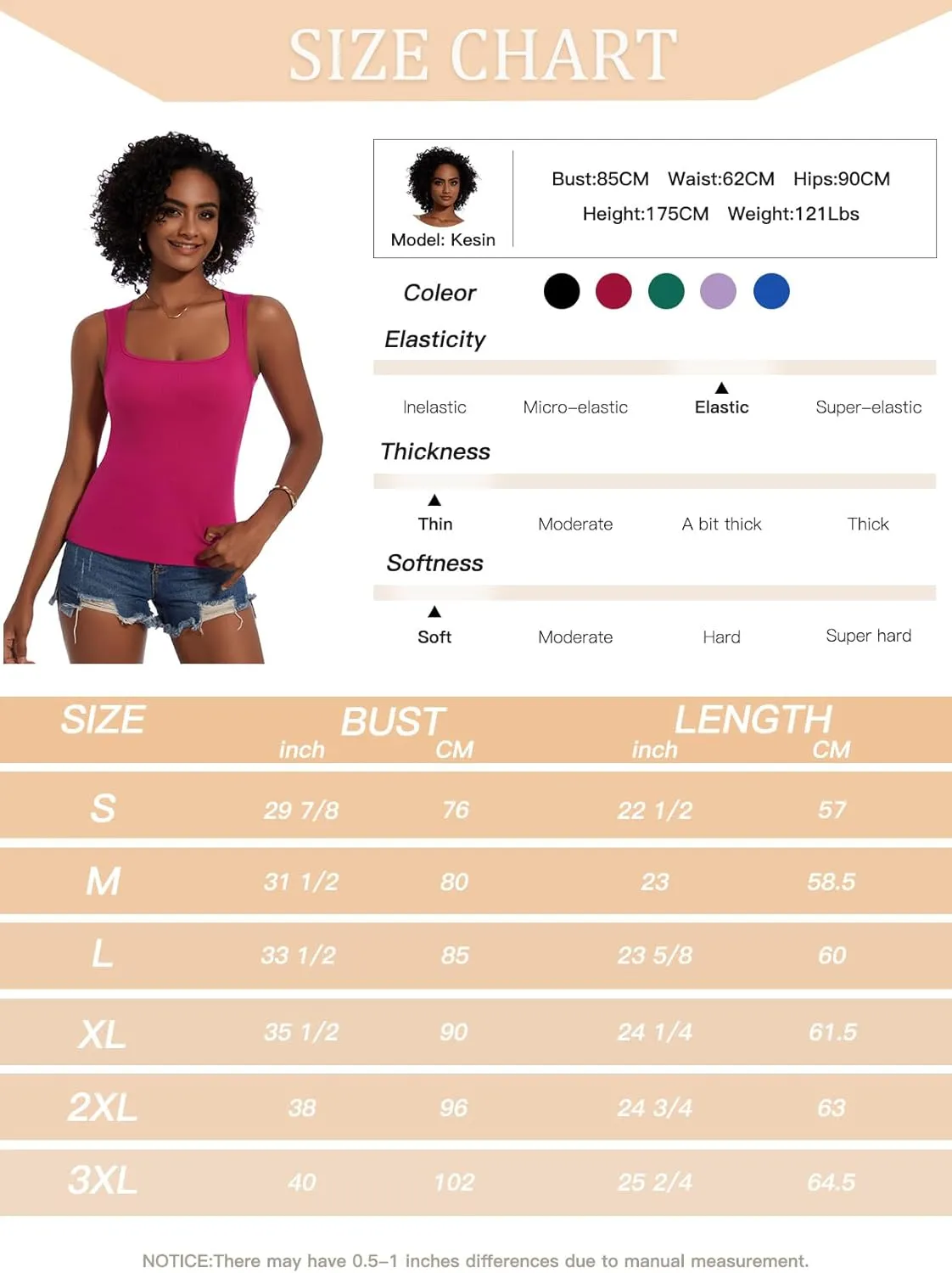 Womne Ribbed Tank Top with Sewn in Built in Bra Cup Sleevless Form Fitting Push Up Padded Bra Cami Shirt Basic Knit Tee S-3XL