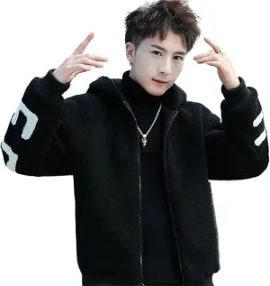 Wool Coat Men Clothing Casual Cotton-padded Jacket Male Autumn Winter Pocket Long Sleeve