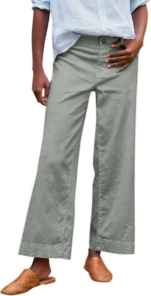 Yoga Pants Women Capri Button Cargo Linen Cotton Pants for Women Stretch Summer Petite Short Womens Capris Loose